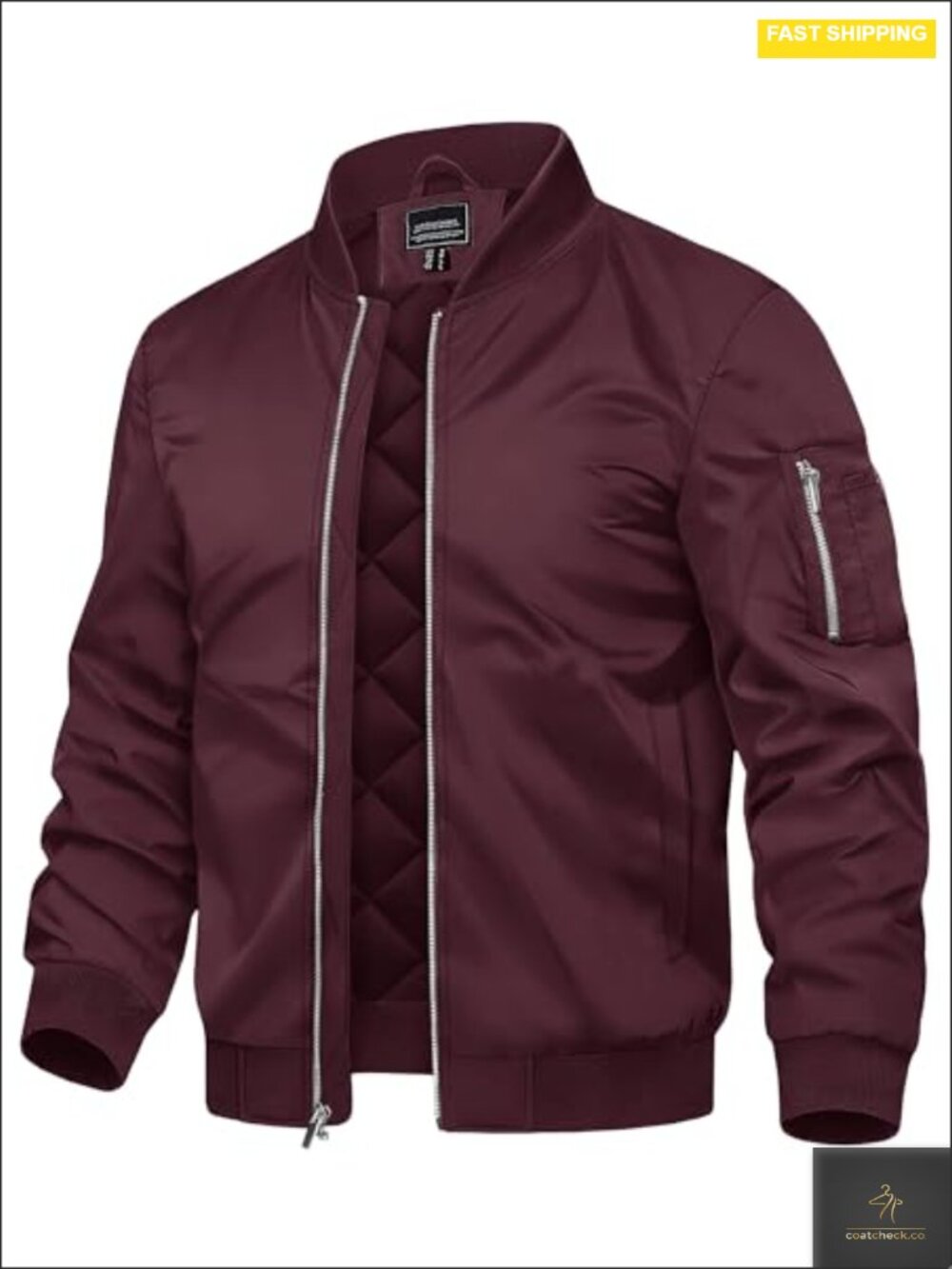 Men's Quilted Thermal Bomber Jacket Winter Coat Water Resistant